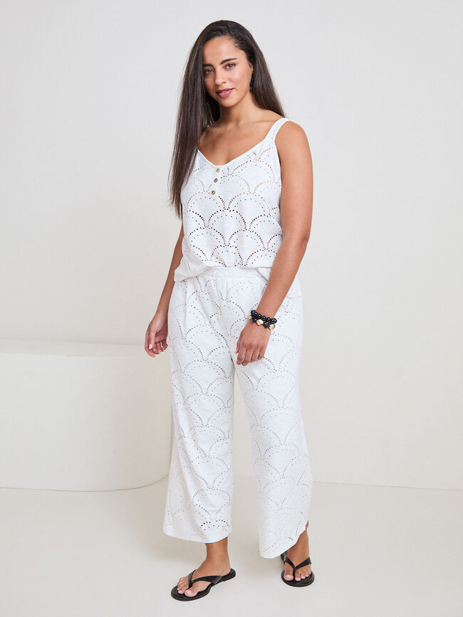 PANTAL&Oacute;N SET EYELET RUSTICO Natural