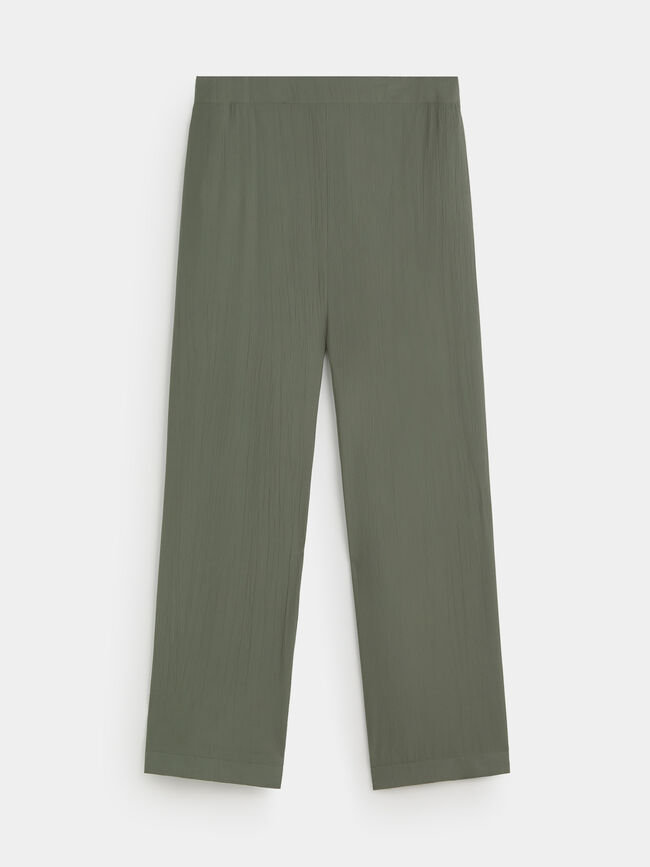 PANTAL&Oacute;N LARGO FLUIDO Kaki