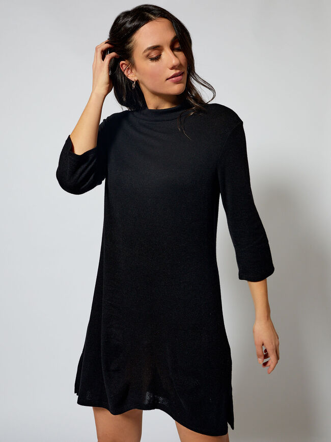 Vestido cuello perkins Negro