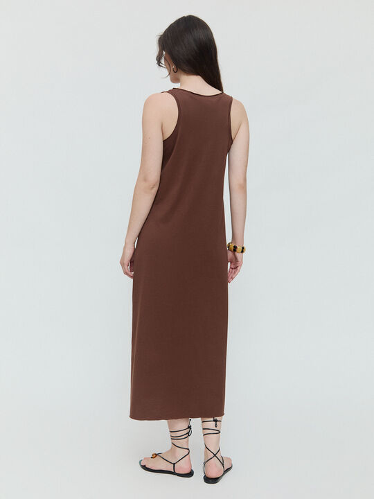 VESTIDO ESTAMPADO Marron image number null