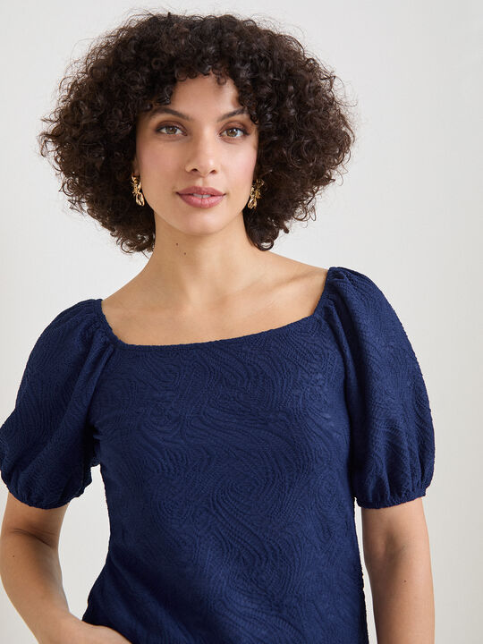 CAMISETA MESONERA JACQUARD Azul Marino image number null