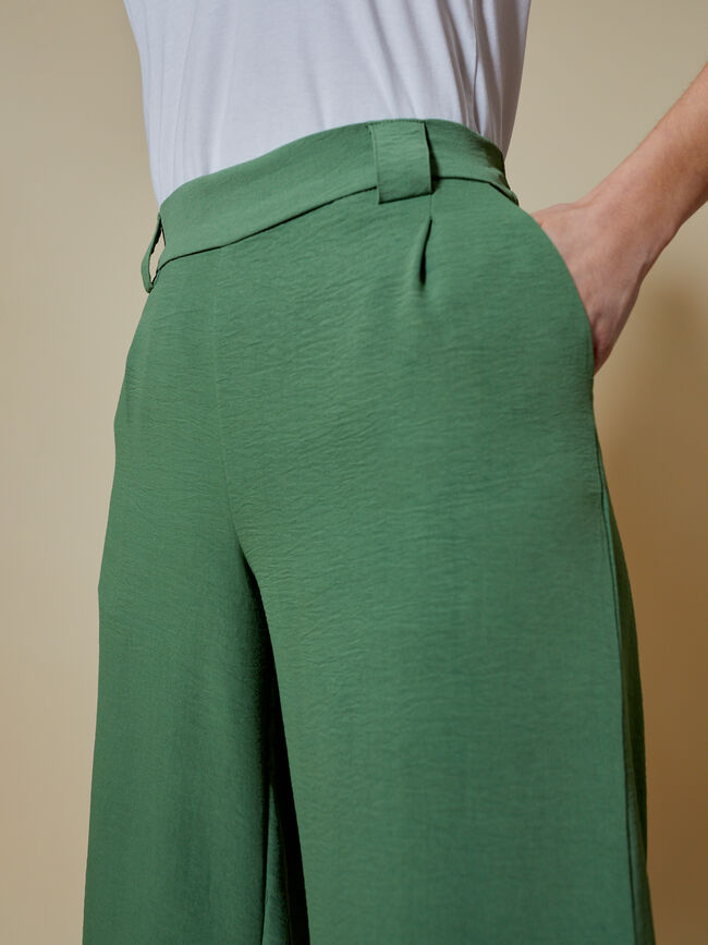 Pantalón culotte fluido Verde Viridian