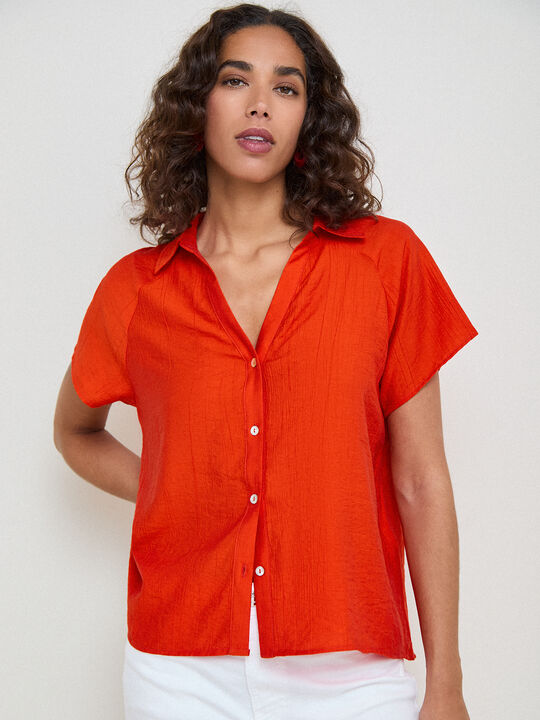 CAMISA MANGA CORTA Rojo Flama image number null