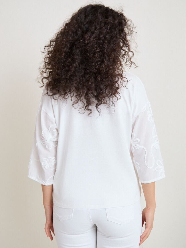 BLUSA FLORES BORDADAS Blanco Optico