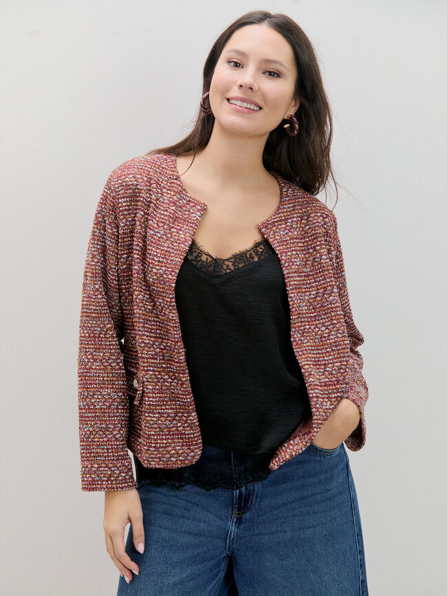 CHAQUETA DETALLE TEXTURA Rojo