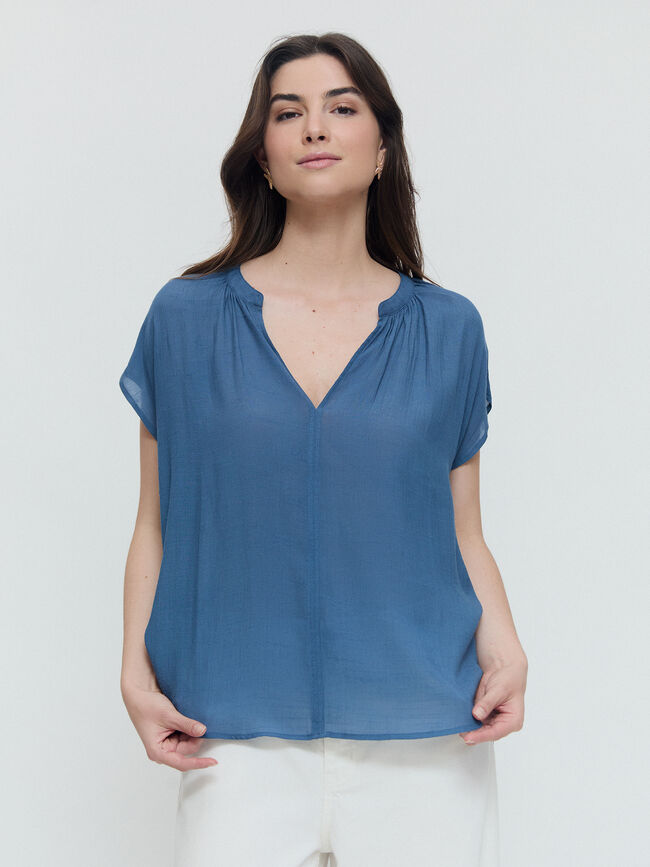 Blusa rústica Azul Grisaceo
