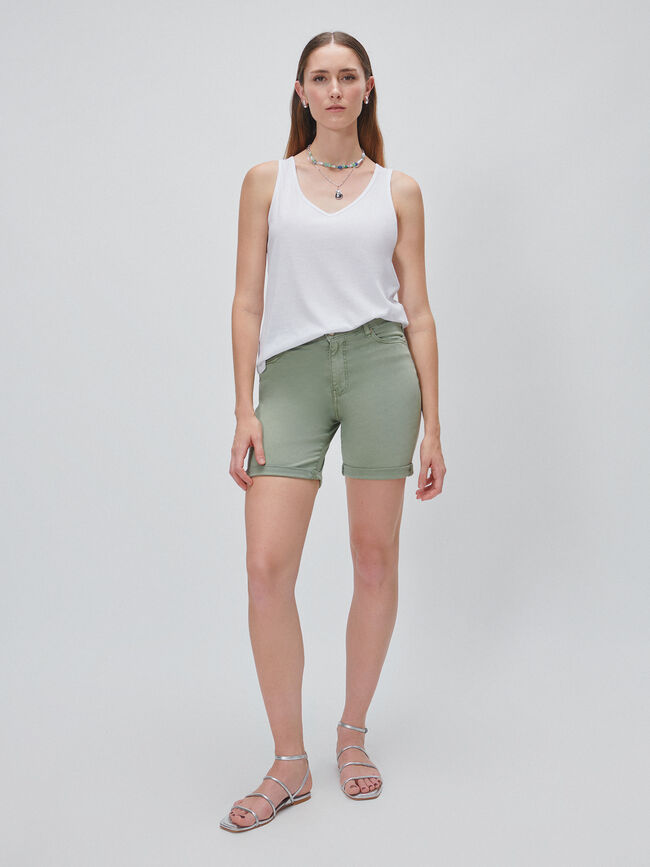 SHORT VAQUERO BÁSICO Kaki