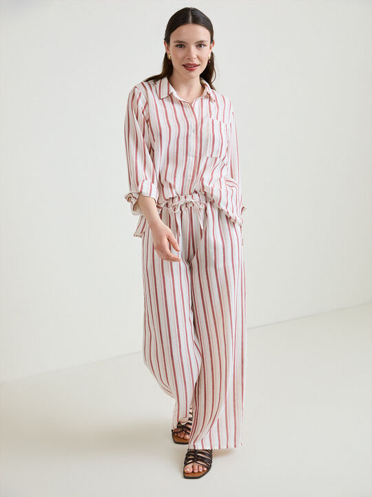 PANTAL&Oacute;N R&Uacute;STICO ANCHO Blanco Optico image number null