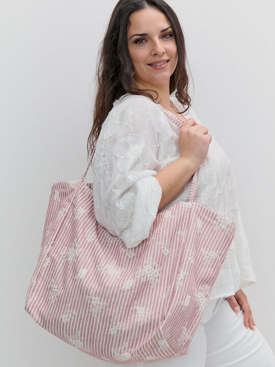 BOLSO ESTAMPADO BORDADO Crudo image number null