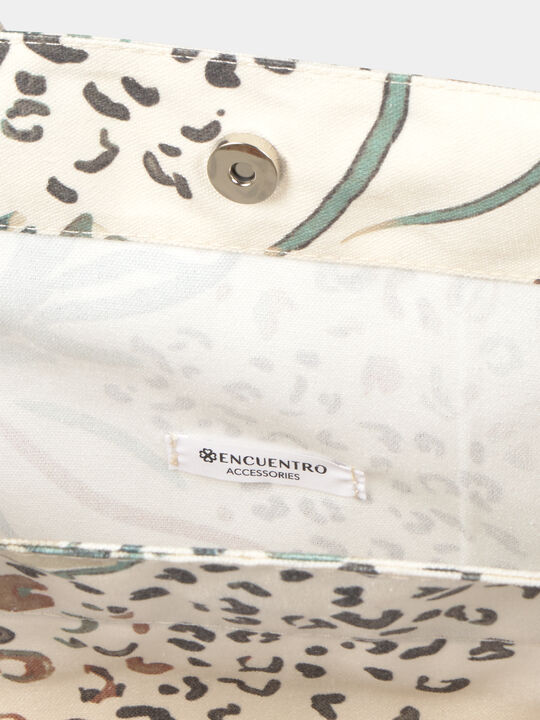 BOLSO ESTAMPADO FLORES Crudo image number null