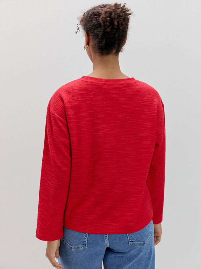 CAMISETA DETALLE BOTONES Rojo