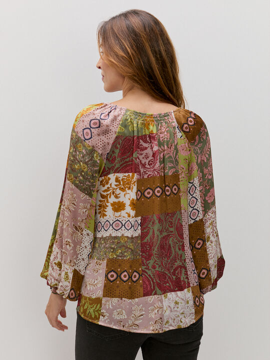 BLUSA ESTAMPADA Burdeos image number null