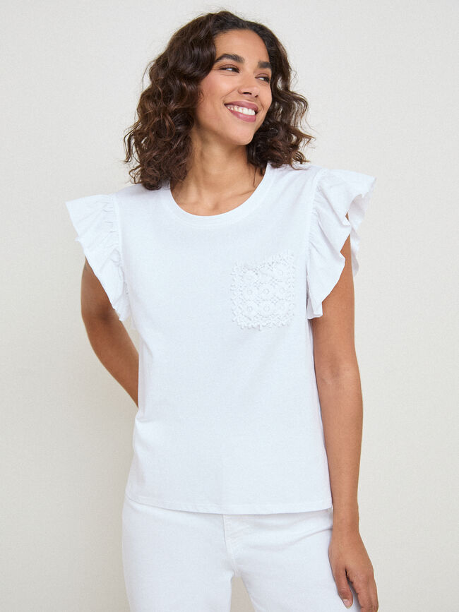 CAMISETA DETALLE BOLSILLO Blanco Optico