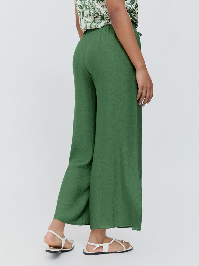 PANTALÓN ANCHO GOMA Verde Amazona