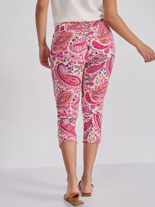 Pantalón capri estampado Fucsia Oscuro image number null