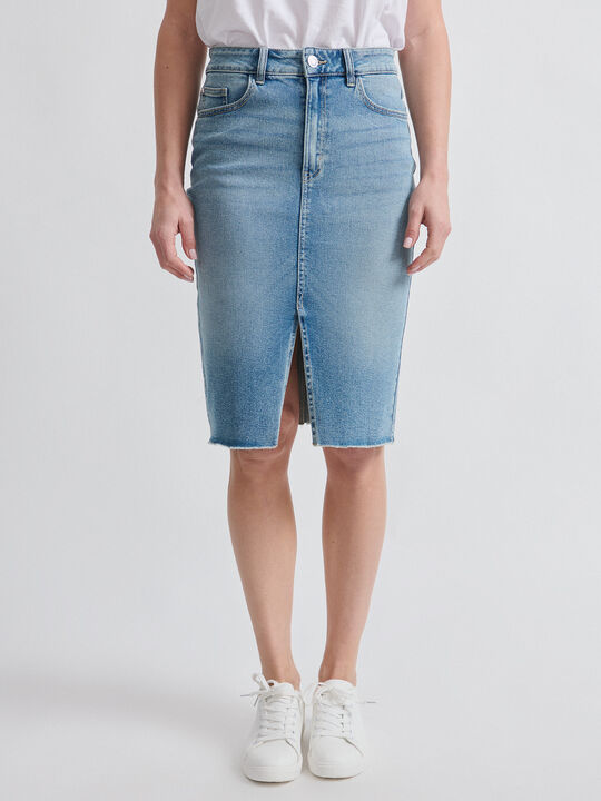 FALDA VAQUERA MIDI Mid blue image number null