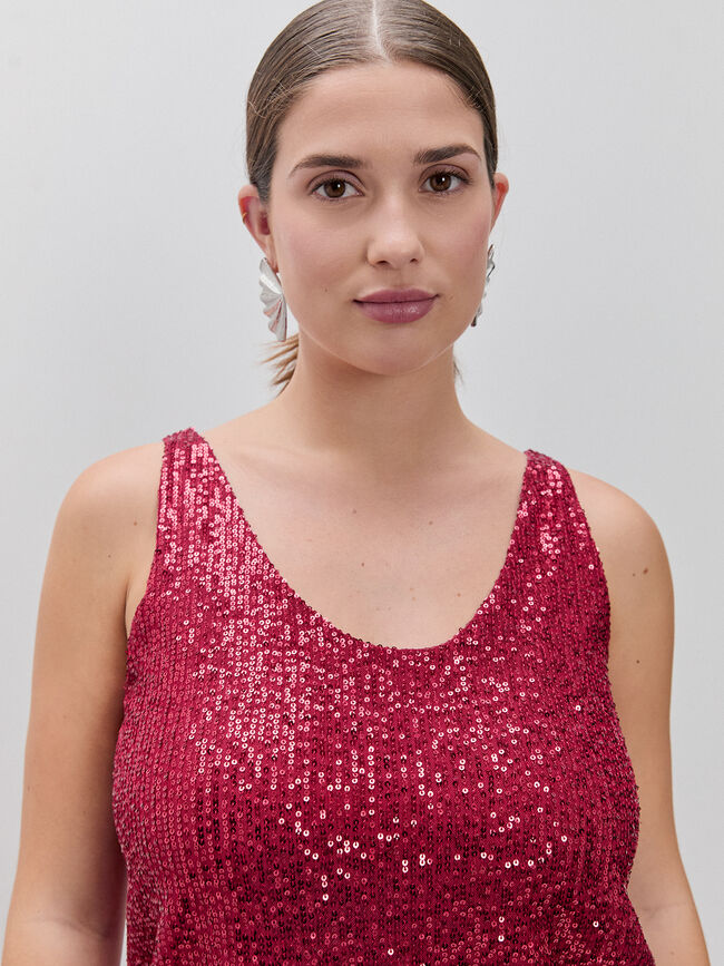 TOP LENTEJUELAS Rojo