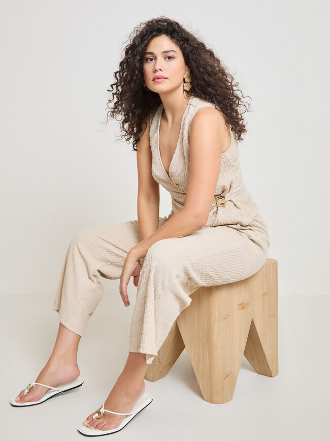 PANTAL&Oacute;N SET ESTRUCTURA Piedra