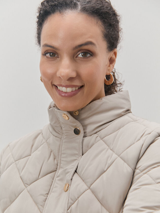 CHAQUETA ACOLCHADA ANCHA Beige