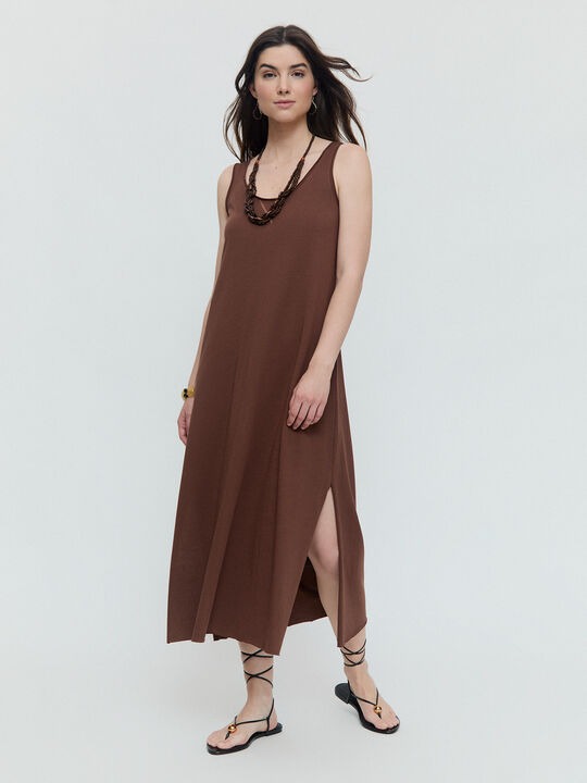 VESTIDO ESTAMPADO Marron image number null