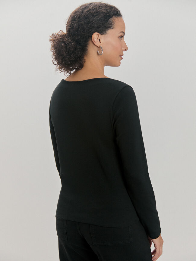 CAMISETA SLIM BORDADO Negro