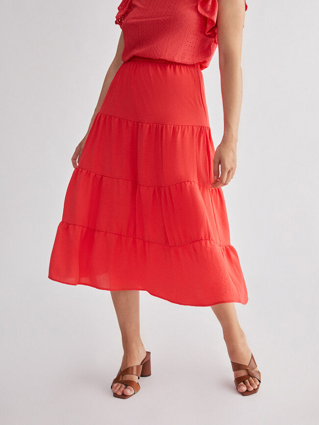 Falda detalle volantes Coral