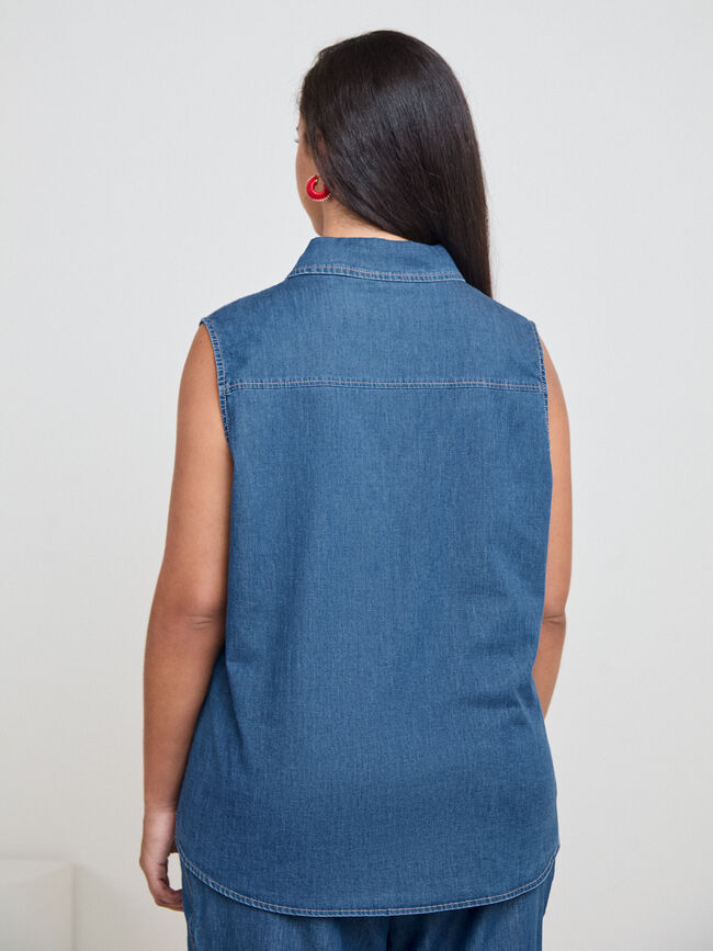 CAMISA VAQUERA SIN MANGAS Dark blue