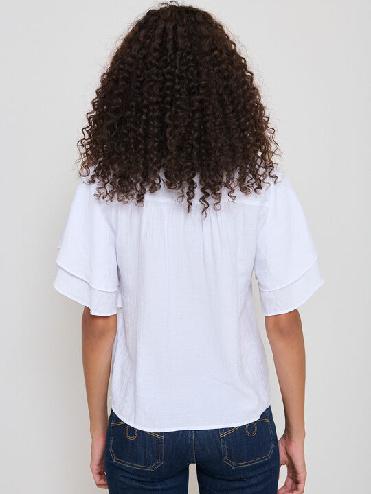 BLUSA MANGA VOLANTE Blanco Optico image number null