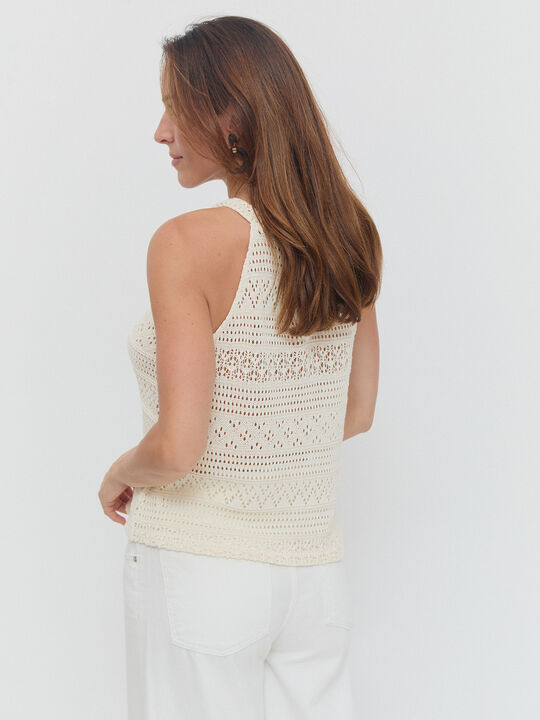 TOP CUELLO HALTER Crudo image number null