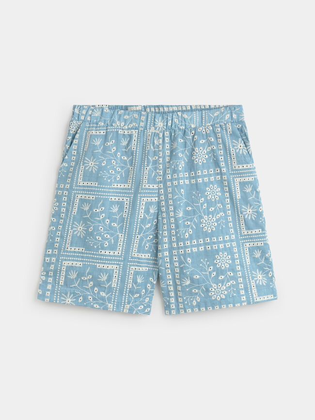 BERMUDA BORDADO Azul Chambray