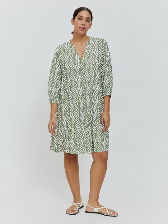 VESTIDO FLUIDO ANCHO Kaki image number null
