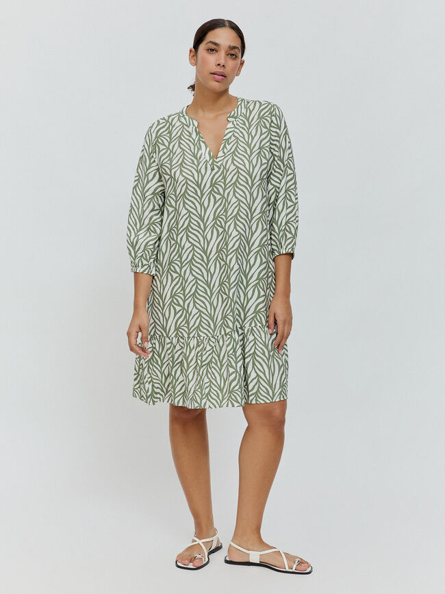 VESTIDO FLUIDO ANCHO Kaki