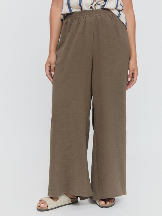 PANTALON ANCHO FLUIDO Trufa image number null