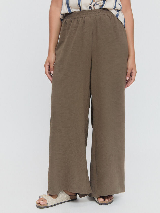 PANTALON ANCHO FLUIDO Trufa