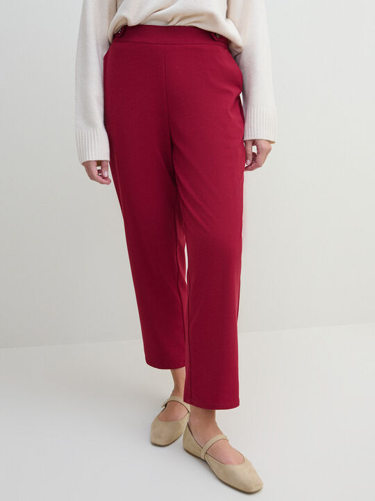 PANTALON JOGGER BOTONES Dark Cherry image number null