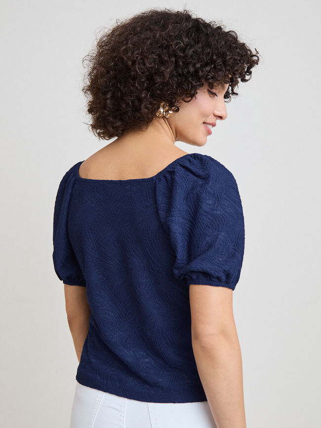 CAMISETA MESONERA JACQUARD Azul Marino