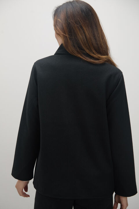 CHAQUETA PAÑO BASICA Negro image number null