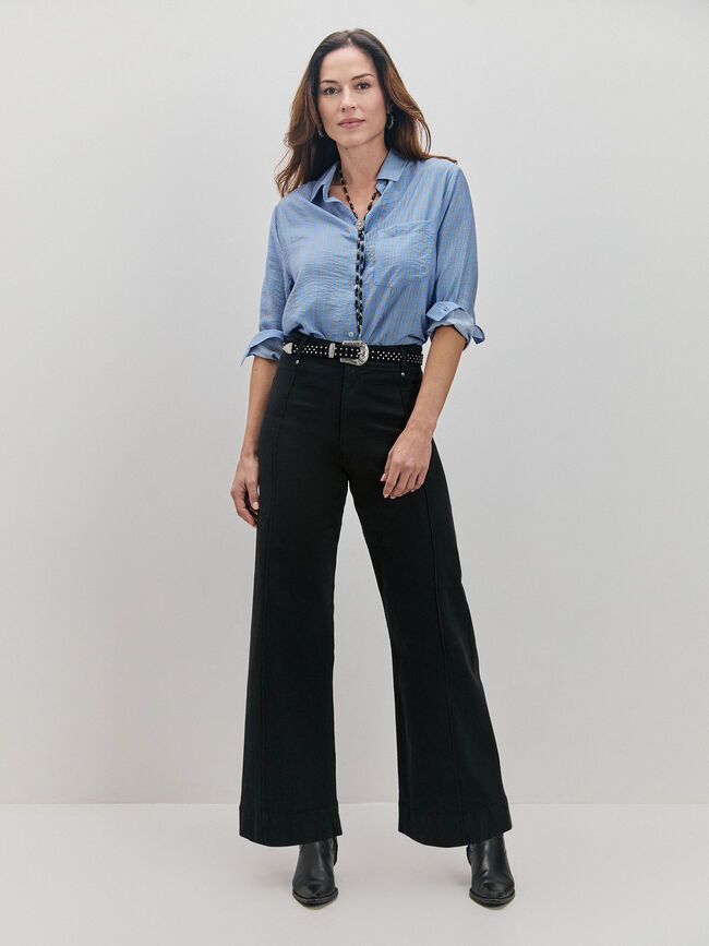 CAMISA MANGA LARGA Azul Chambray