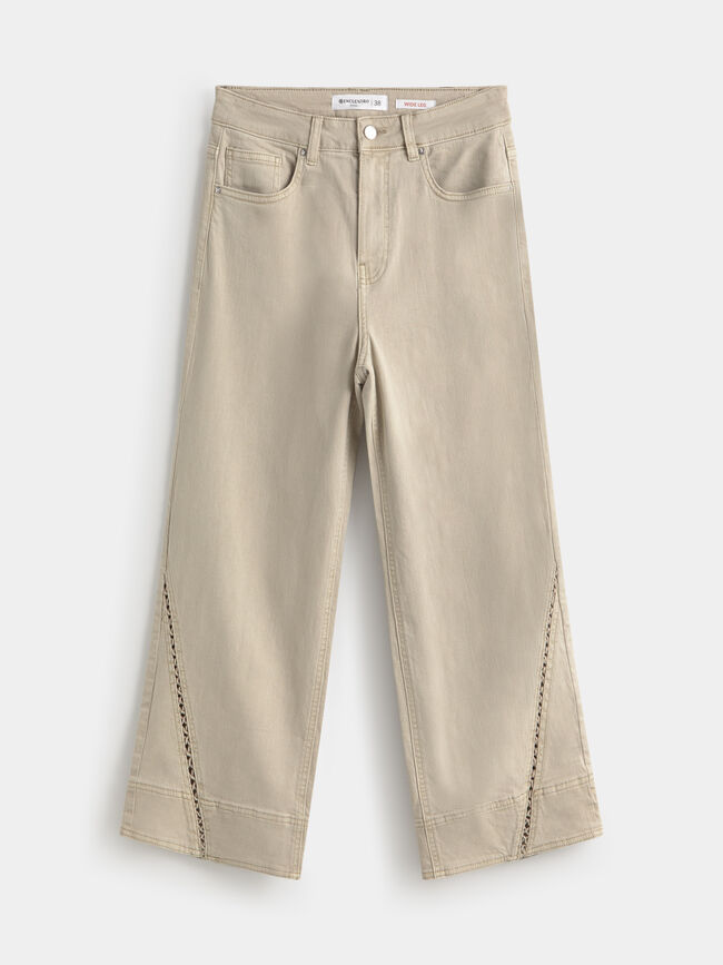 PANTALON COLOR ENTREDOS kaki claro