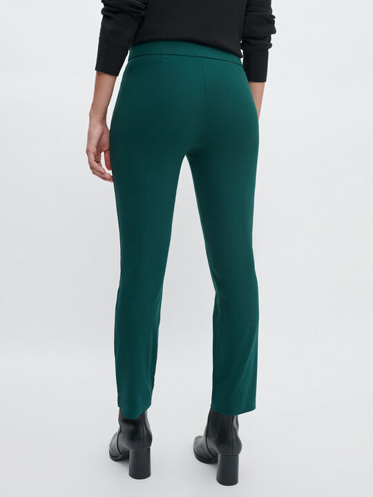 PANTALÓN SLIM VUELTA BAJO Verde oscuro image number null