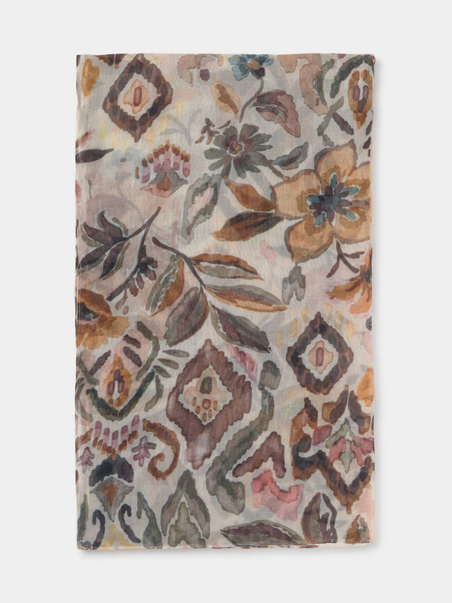 PAÑUELO ESTAMPADO FLORAL Crudo