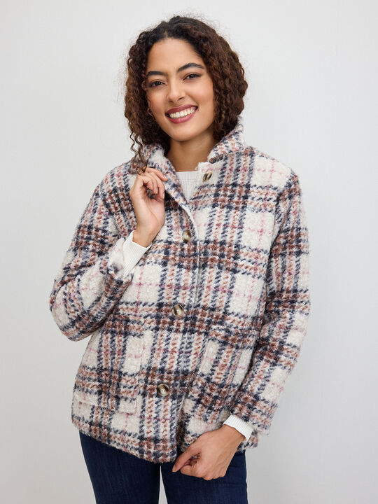 CHAQUETA CUADROS Beige image number null