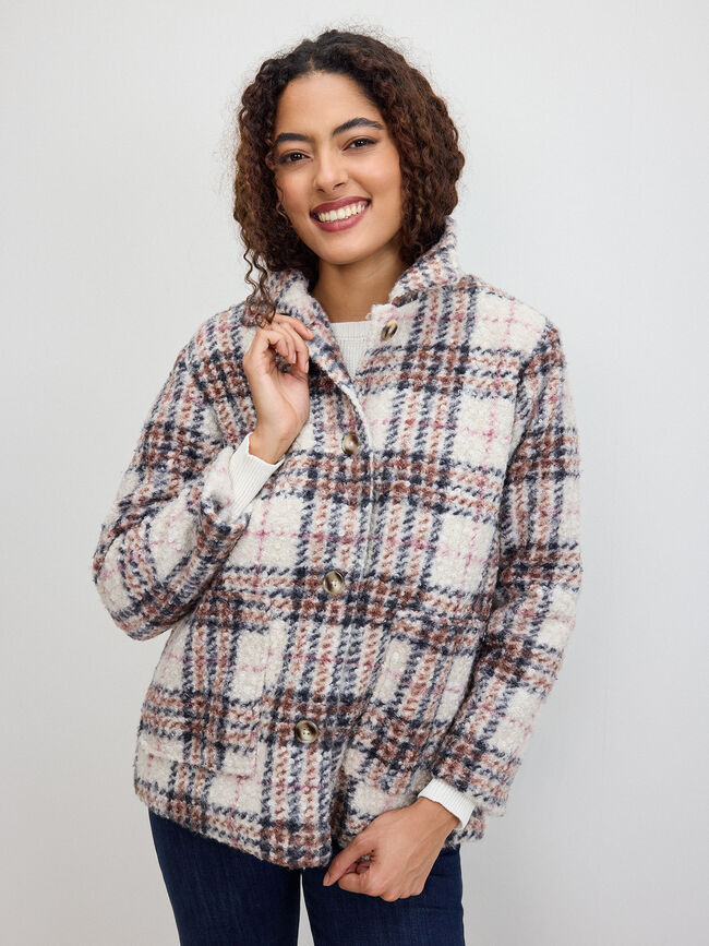 CHAQUETA CUADROS Beige