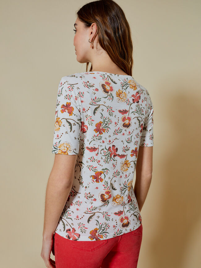 Camiseta estampada detalle botones Estampado 1