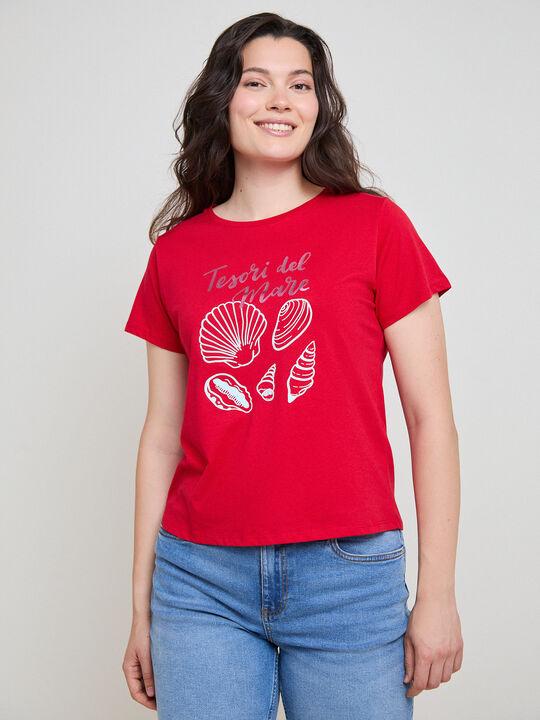 CAMISETA MAR BRILLANTE Rojo image number null