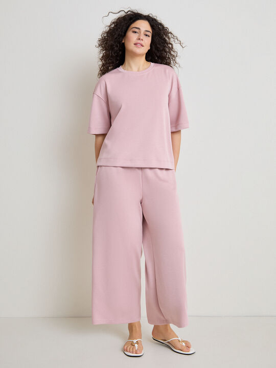 JOGGER SCUBA CROPPED Rosa Pastel image number null