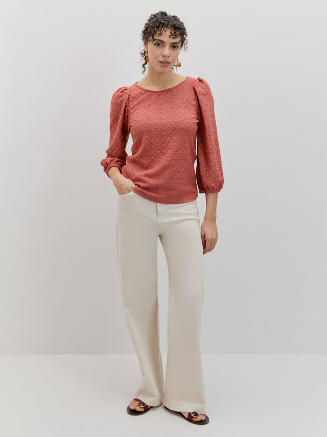 CAMISETA GLOBO LACE ROSA antique pink