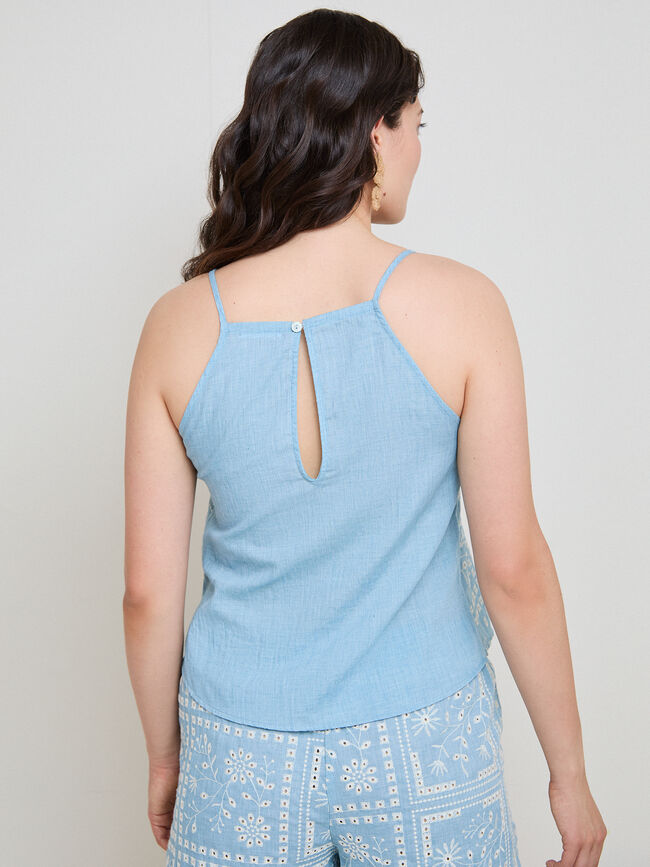 TOP BORDADO Azul Chambray