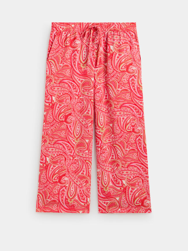 PANTALÓN CULOTTE PAISLEY naranja tangy