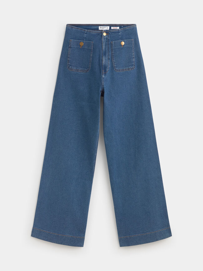 WIDE LEG BOLSILLOS Mid blue
